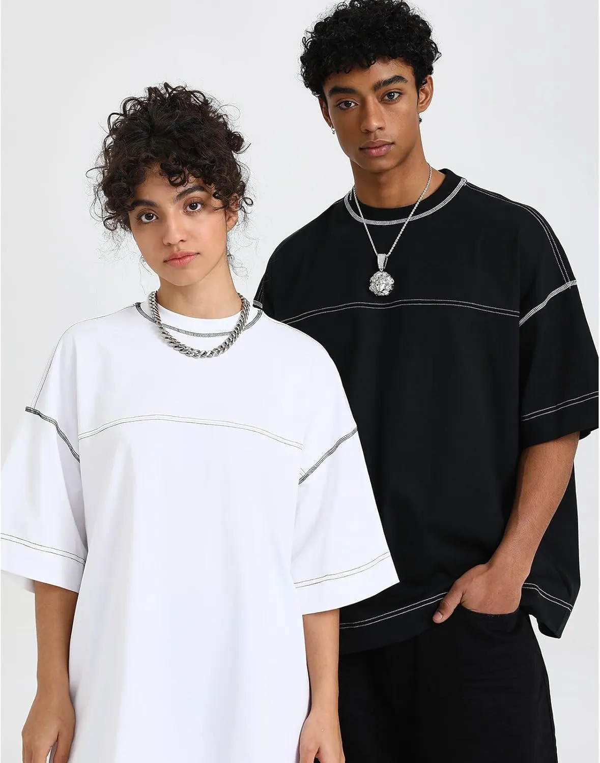 T-Shirts Oversized Half Short Sleeves Casual Loose Solid Streetwear Tee Tops