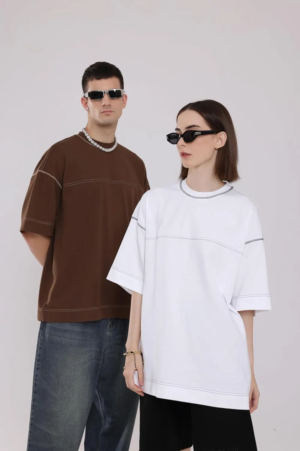 T-Shirts Oversized Half Short Sleeves Casual Loose Solid Streetwear Tee Tops