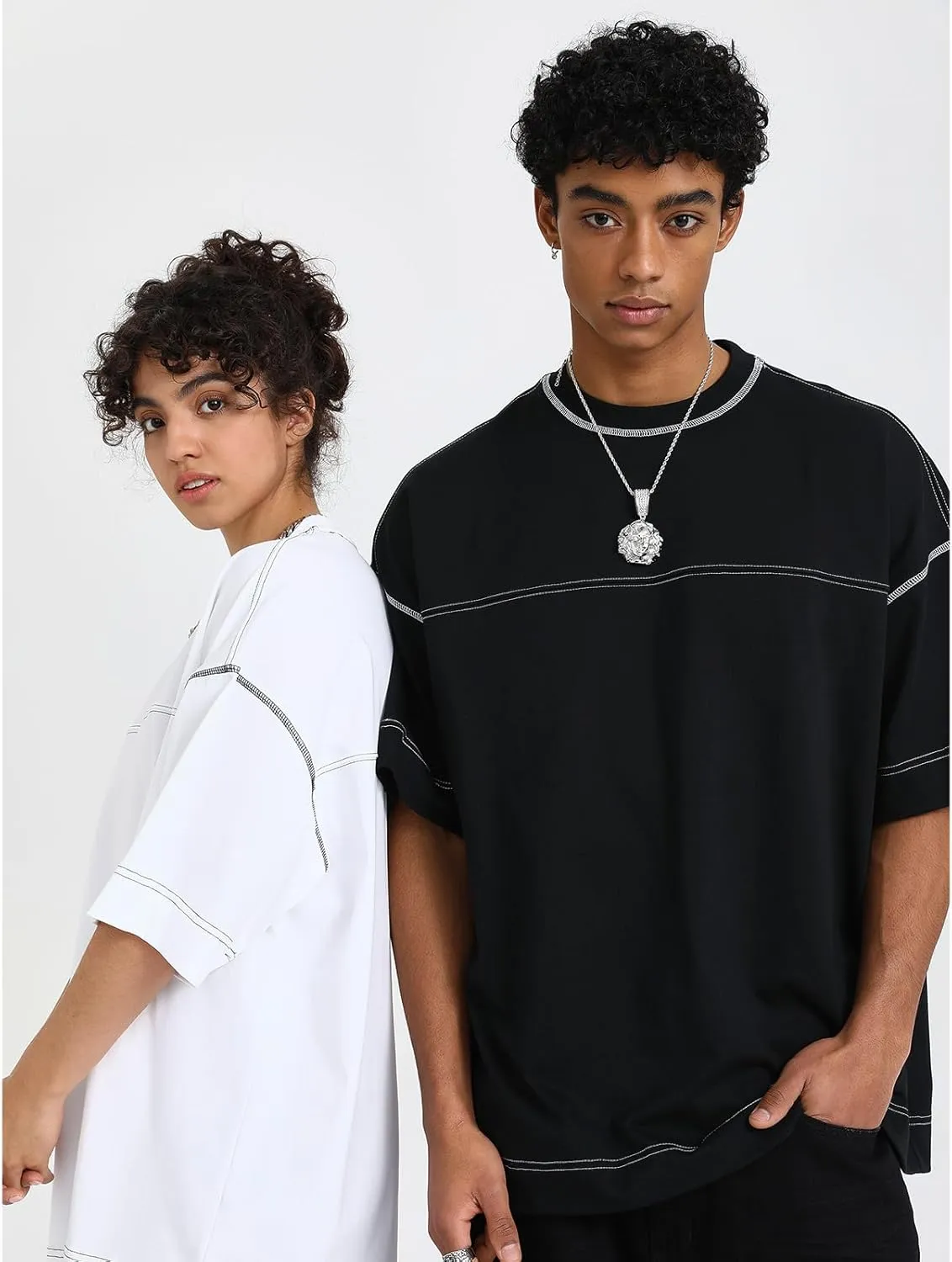 T-Shirts Oversized Half Short Sleeves Casual Loose Solid Streetwear Tee Tops