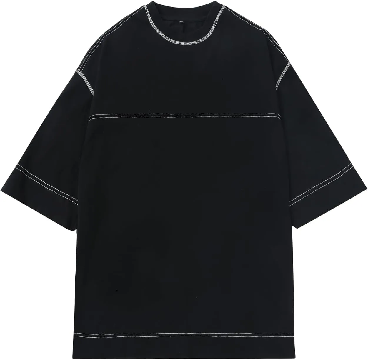 T-Shirts Oversized Half Short Sleeves Casual Loose Solid Streetwear Tee Tops
