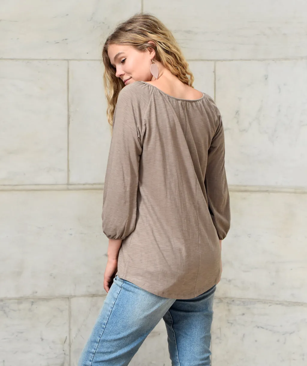 The KARUNA slub jersey tee in Walnut