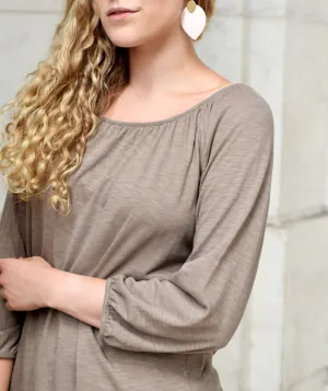 The KARUNA slub jersey tee in Walnut