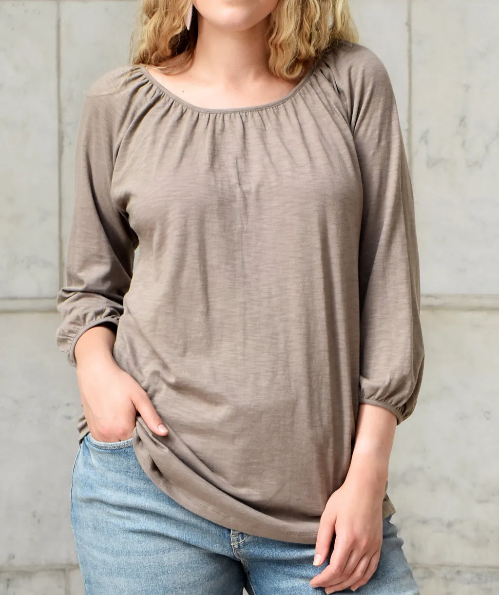 The KARUNA slub jersey tee in Walnut