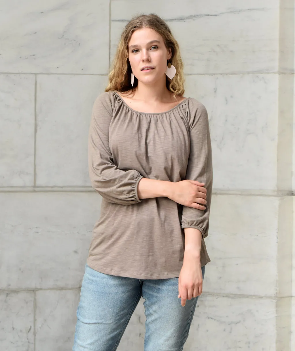 The KARUNA slub jersey tee in Walnut