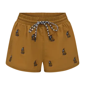 THE WOMEN'S CLASSIC SWIM SHORTS-CHESTNUT