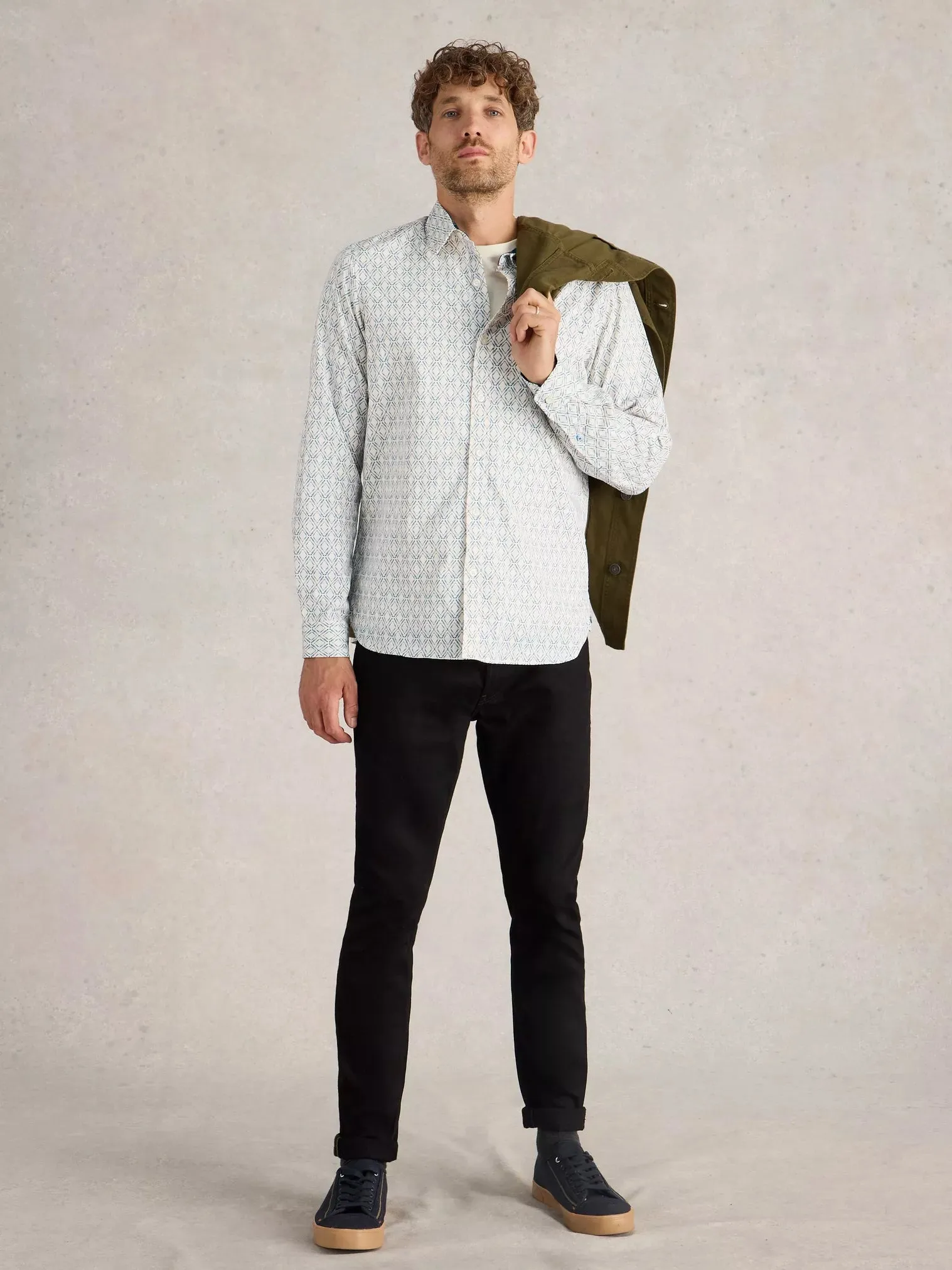 WHITE STUFF - DIAMOND SQUIGGLE PRINT SHIRT