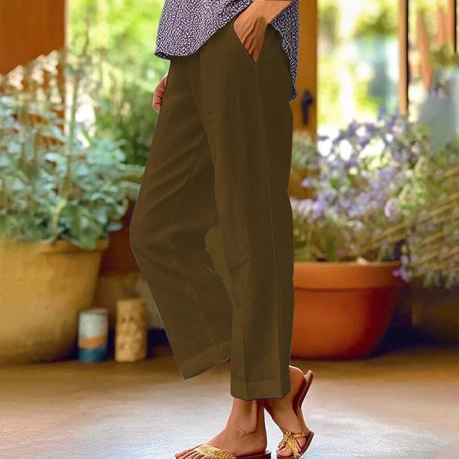 Wide Leg Linen Palazzo Pants for Women Spring Casual Spring Pants for Women Women Linen Wide Pants