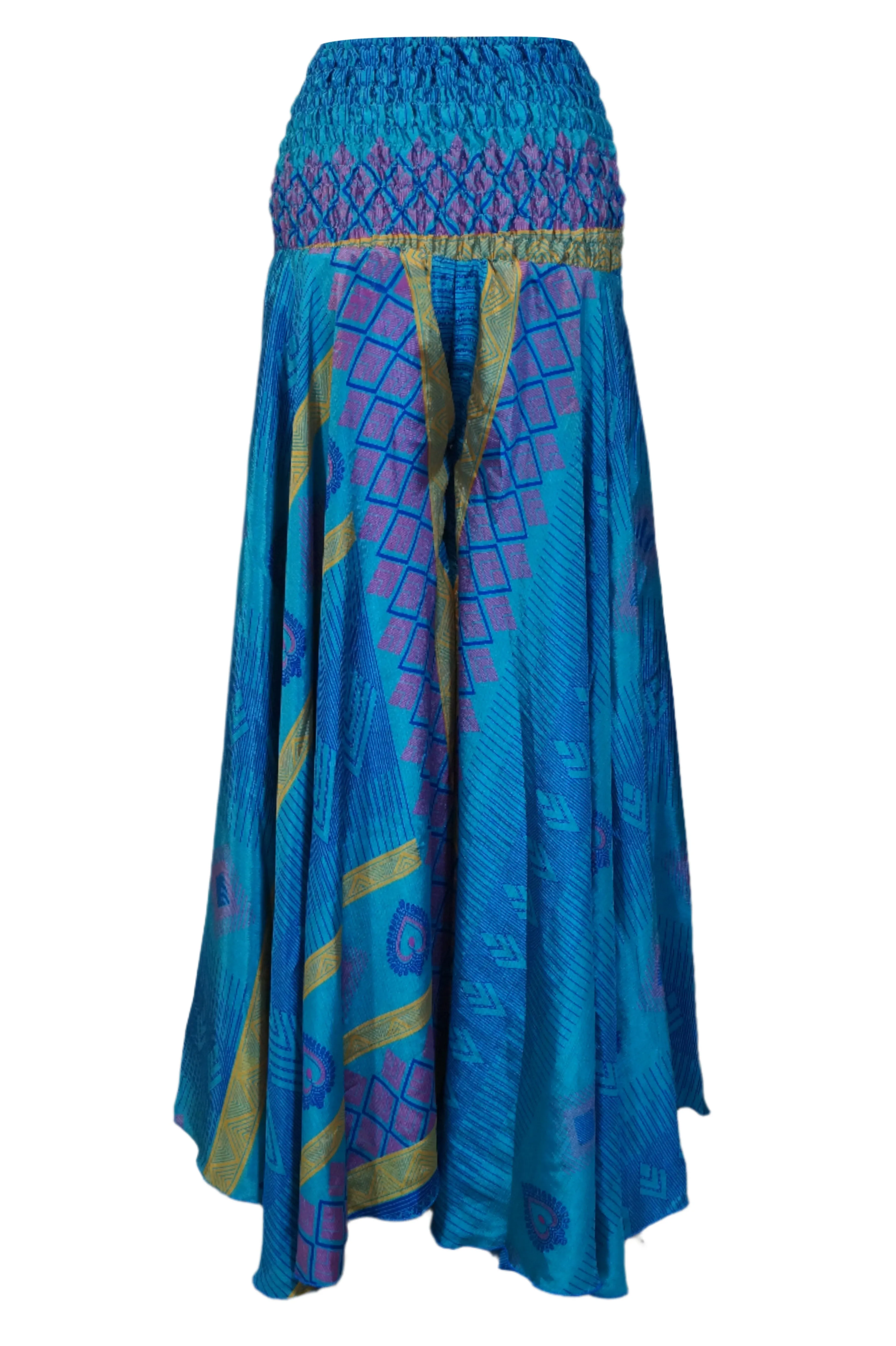 Women's Sky Blue Boho Palazzo Pants – Handmade, Airy, and Effortlessly Chic SM