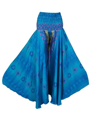 Women's Sky Blue Boho Palazzo Pants – Handmade, Airy, and Effortlessly Chic SM
