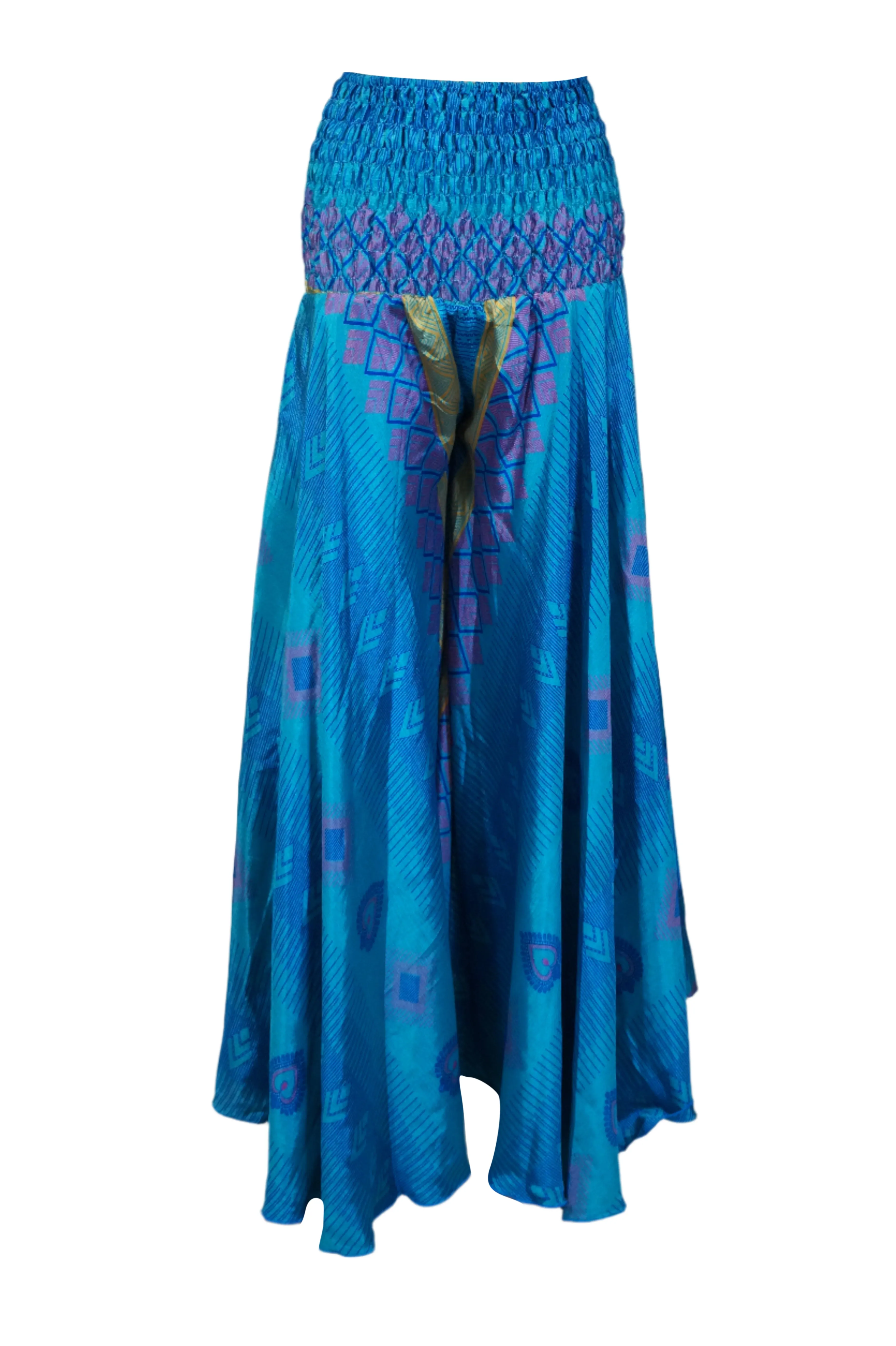 Women's Sky Blue Boho Palazzo Pants – Handmade, Airy, and Effortlessly Chic SM