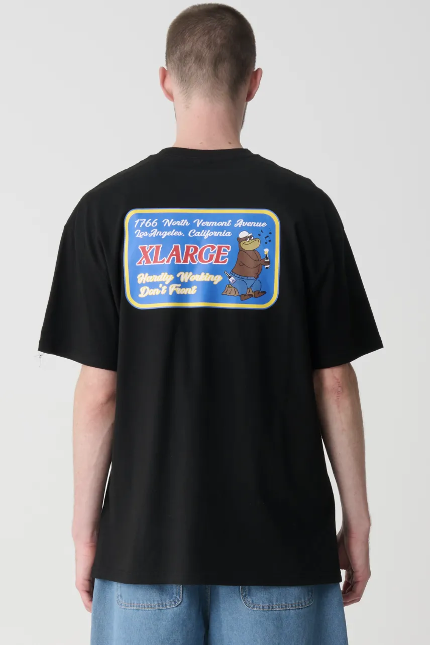 X-LARGE HARDLY WORKING TEE - BLACK