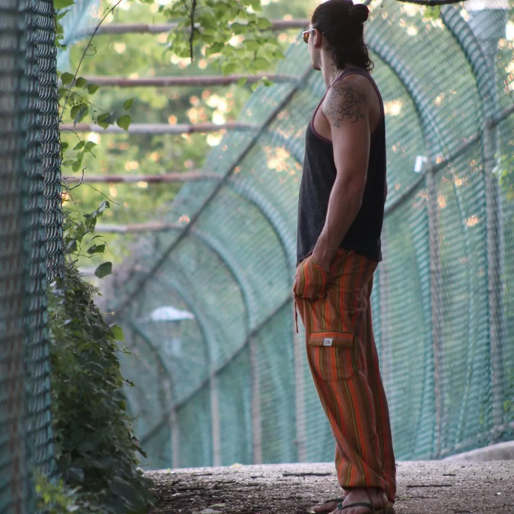 (XL) Orange and Greenish Lounge Pants 0086